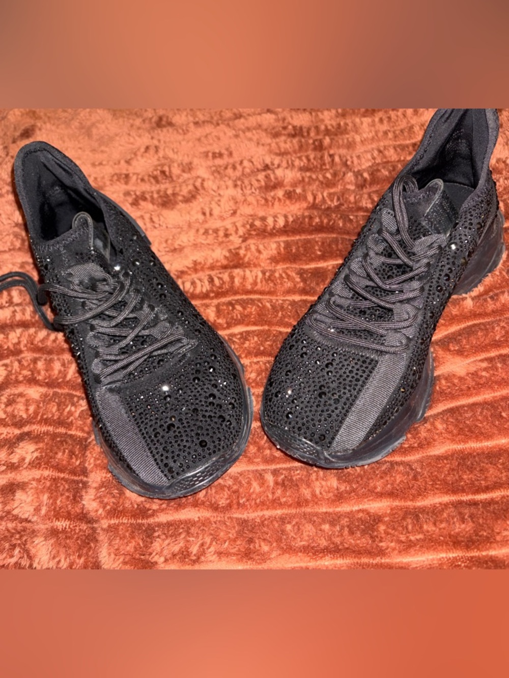 Steve Madden Black Rhinestone Slip-On Sneakers